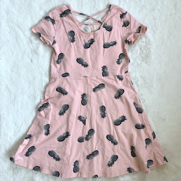 🎈$7🎈Forever 21 Girls Summer Dress Pink Pineapple Size 10 8 - Picture 2 of 3
